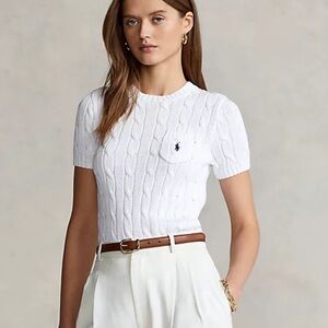 Polo Ralph Lauren Cable-Knit Short-Sleeve Sweater